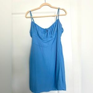 Aritzia bellow mini dress - blue, size small